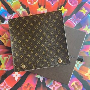 Louis Vuitton Monogram Foldable Jewelry Holding Case Brown with Gold Accents